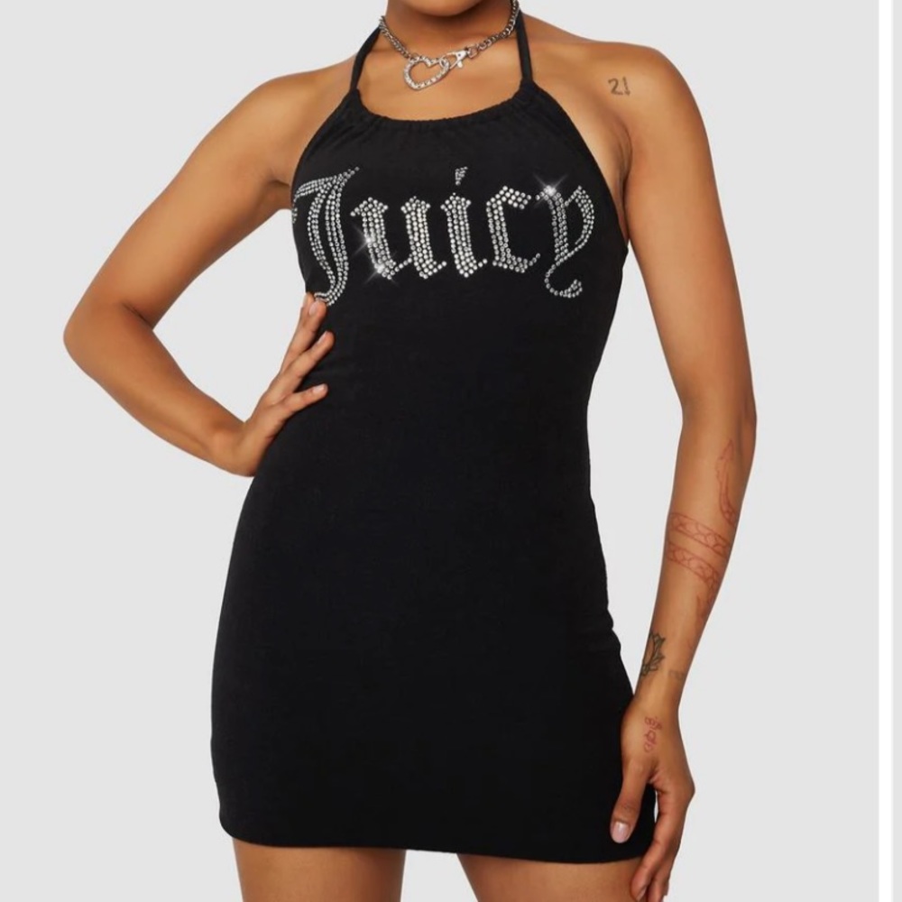 NWT Juicy Couture Freesia Big Bling Terry Halter Dress XS